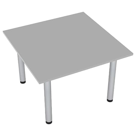 Skutchi Designs Square 4 Person Conference Room Table, 46" W, 46" L, 29" H, Light Gray HAR-SQ-46-POST-XD01